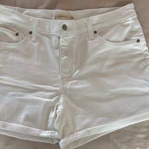 White Levi Denim Shorts